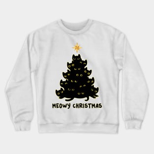 Black Cat Meowy Christmas Crewneck Sweatshirt